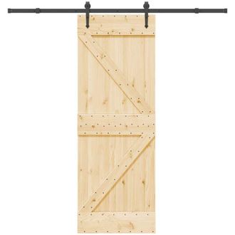 vidaXL Vidaxl - Puerta Corredera Con Herrajes Madera Maciza De Pino 70x210 Cm