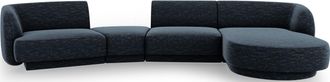 BLOOMINGLOFT 5-Sitzer Design Ecksofa Miley mit abgerundeter Form und Eckteil rechts - Chenille