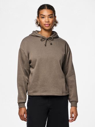 Pieces Hoodie PIECES PCCHILLI LS HOODIE NOOS BC, Damen, Gr. L, braun (morel), Sweatware, Obermaterial: 50% Baumwolle, 50% Polyester, unifarben, regular fit t