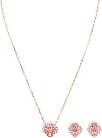 Swarovski Rose Gold-Tone Plated Sparkling Dance Earring And Necklace Set