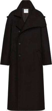 Courrèges Trench doppiopetto con cappuccio - Nero