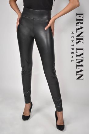 Frank Lyman Design Vegan Leather Pull-On Pant - 213684 In Black