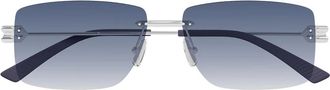 Bottega Veneta Sunglasses Bv1126 S 005 Silver/Blue Men