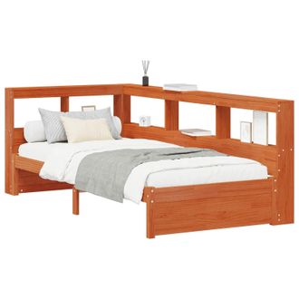 vidaXL Cama Con Estanter&iacute;a Con Cabecera Madera De Pino Macizo Vidaxl