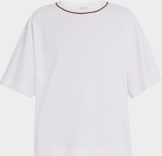 Brunello Cucinelli Monili Crewneck Short-Sleeve T-Shirt