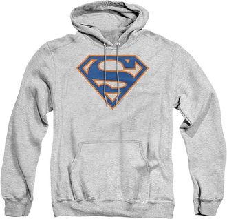 Gildan Superman Blue & Orange Shield Adult Pull Over Hoodie / Hooded Sweatshirt
