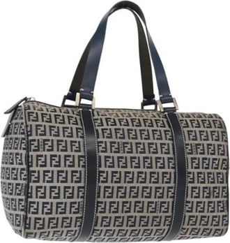 Fendi Pre-owned Handbags, female, Blue, Size: ONE SIZE Pre-owned Canvas Handbag