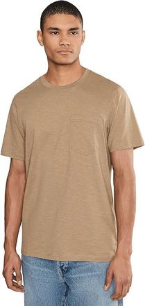 Toad&Co Tempo Short Sleeve Pocket Crew Mens T Shirt Khaki : MD, Cotton/Elastane/Lyocell