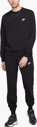 Nike Mens Nike Club Mens Tracksuit Crew Neck Pullover Sweatshirt Fleece - Black - Size: XL