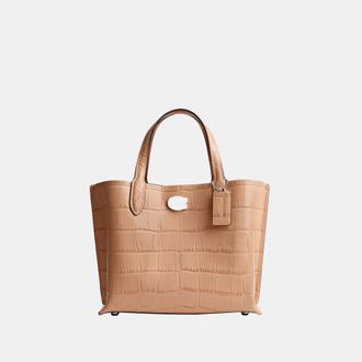 Coach Womens Willow Tote Bag 24 - Beige Leather - One Size