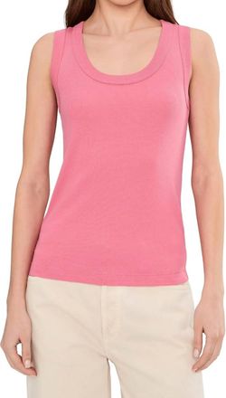 Nic+Zoe Perfect Knit Rib Scoop Tank Top In Raspberry