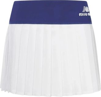 Miu Miu Geplooide tennisrok - Dames - Sport - Blauw - Maat: XS Jersey
