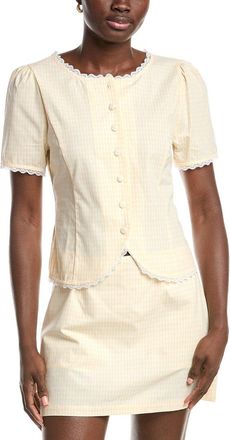 French Connection Lace Trim Blouse