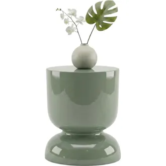 Relaxdays Relaxdays Side Table & Stool, Hourglass Design, Living Room Decor, HxD: 46 x 36 cm, Metal, Sage