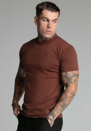 Siksilk T-Shirt SIKSILK Siksilk T-Shirt Muscle Fit T-Shirt, Herren, Gr. XXL, braun, Obermaterial: 54% Viskose CV. 46% Polyester PES., Shirts T-Shirt