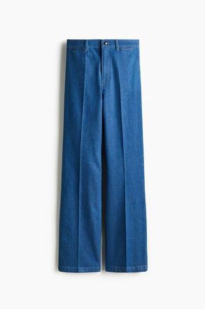 H&M Straight High Jeans in Denim Blue at Nordstrom, Size 14