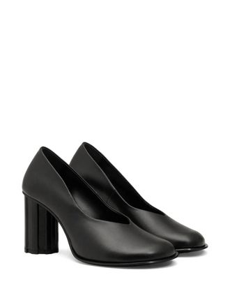 Ami leather anatomical-toe piano pumps - women - Calf Leather/Calf Leather/Calf Leather - 36 - Black