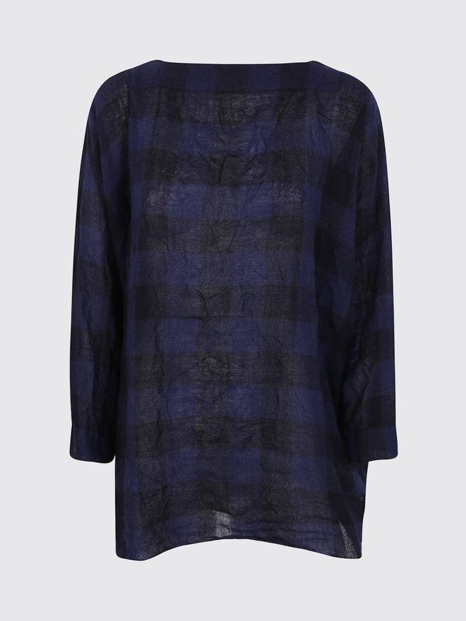 Blusa in lana con motivo Tartan