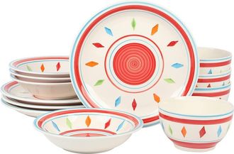 Gibson Home Heidy 12 Piece Durastone Dinnerware Set in White at Nordstrom