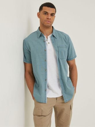 Fat Face FatFace Green Geo Indigo Print Shirt