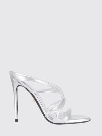 Alev&igrave; Laminated Leather High Stiletto Heel Mule Sandals