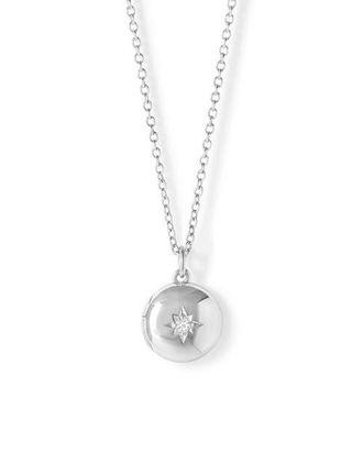 Astley Clarke Silver Biography Mini Silver Locket Necklace at Nordstrom, Size 18