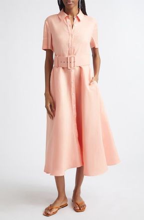 Toccin Jean Linen Blend Shirtdress in Sherbert at Nordstrom, Size 4