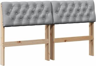vidaXL Upholstered Headboard Light Grey 150 cm Solid Pine Wood vidaXL
