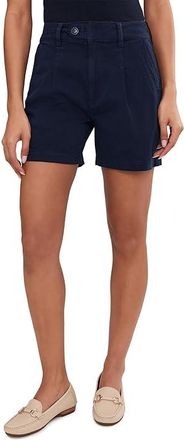 Liverpool L.A. 5 Mid-Rise Soft Touch Twill Pleated Trouser Shorts Womens Shorts Deep Midnight : 14 5, Cotton/Elastane/Viscose