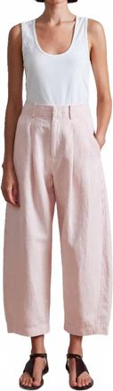 Apiece Apart Bari Crop Trouser In Rosa Linen