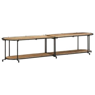 Berkfield Home TV Cabinet 200x42x40 cm Solid Wood Rough Mango in Brown | Size: 200 x 42 x 40 cm