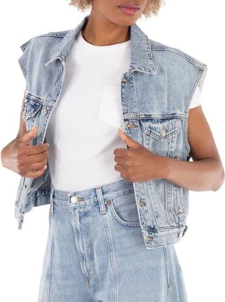 A Gold E Agolde Ladies Immortal (Pale Indigo) Charli Vest