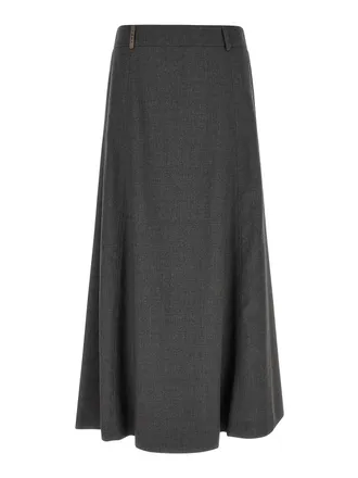 PESERICO Flared Skirt With Loops