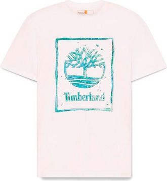 Timberland Water Stack Logo S/S Tee T-Shirt f&uuml;r Herren | wei&szlig;