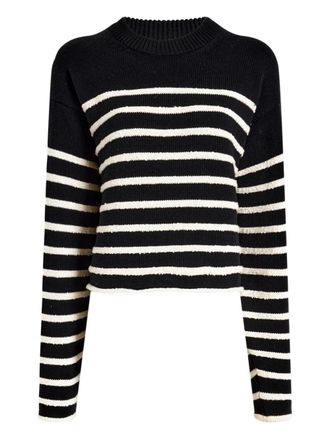 Proenza Schouler Gestreepte cropped trui - Zwart