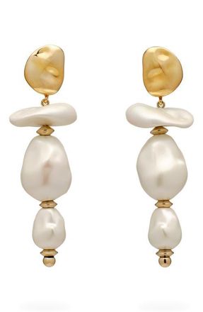 Cult Gaia Fabbie Faux Pearl Linear Drop Earrings at Nordstrom