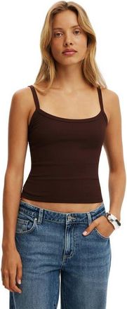 Cotton On Womens Goldie Rib Scoop Cami in Dark Oak at Nordstrom, Size Xx-Small