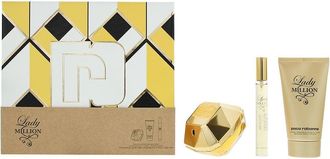 Paco Rabanne Womens Lady Million Set 50Ml Eau De Parfum Spray+Body Loyion75ml+10ml Travel Spray - 1 Set - One Size