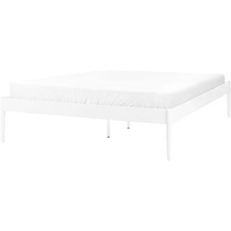 Beliani Beliani - Cama Con Somier De Metal Blanco 140 X 200 Cm Listones Industrial Vaurs