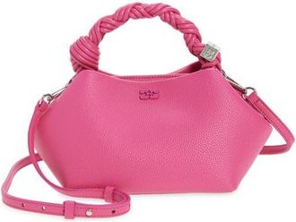 Ganni Small Bou Grained Faux Leather Top Handle Bag in Cabaret at Nordstrom