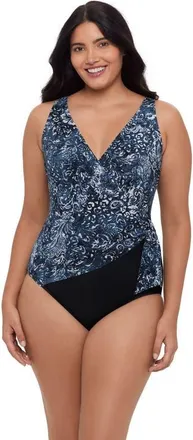 Trimshaper Vera Side-Tie One-Piece Control Swimsuit in Flora & Fauna at Nordstrom, Size 16