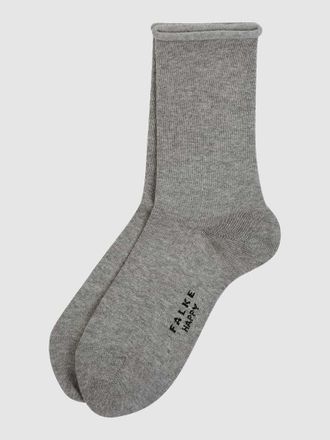 Falke Socken mit Stretch-Anteil im 2er-Pack Modell Happy in Mittelgrau Melange, Größe 35-38