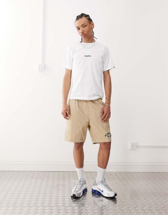 Aape By A Bathing Ape Aape by A Bathing Ape - Pantaloncini beige con logo-Verde