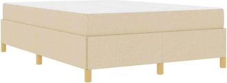 vidaXL Vidaxl - Cama Tipo Box Spring Crema Y Blanco 160 X 200 Cm Tela