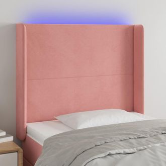 vidaXL Cabecero Con Led De Terciopelo Rosa 83x16x118/128 Cm Vidaxl