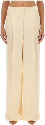 Max Mara Wijde Broeken - Dames - Wijde Broeken - Beige - S - Broeken