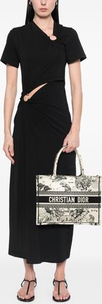 Dior Womens Pre-owned Medium Canvas Embroidered Zodiac Toile De Jouy Book Tote - White Textile - One Size