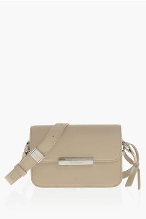 Off-white Leather Crossbody Bag SCREW with Zip-Tie Detail size One Size