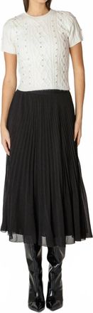 Dex Clothing Pleated Midi Skirt In Black