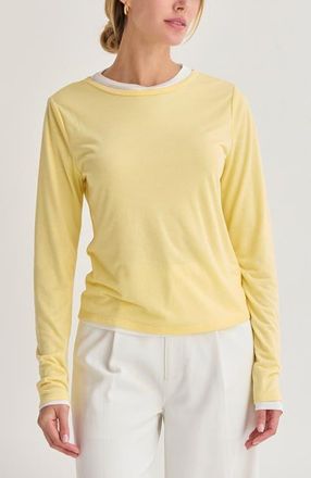 Crescent Two in One Long Sleeve Knit Top in Yellow/white at Nordstrom, Size X-Small